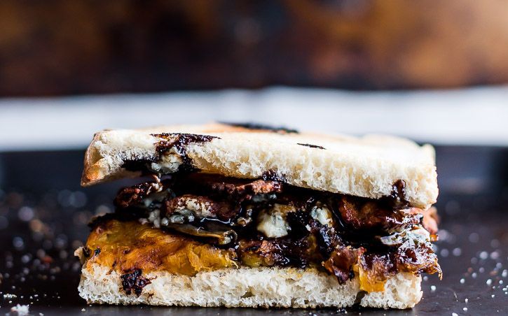 Roasted balsamic acorn squash is addicting enough, but used in an Acorn Squash, Bacon, and Blue Cheese Sandwich it’s even more amazing, especially if you’ve been missing BLTs in the winter months. | www.megiswell.com