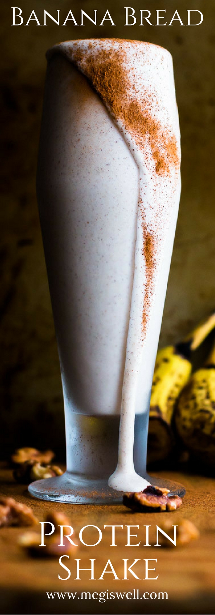 This Banana Bread Protein Shake fills you up and gives you fuel for the rest of the day while also tasting like a delicious slice of banana bread. | www.megiswell.com