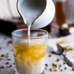 This Rosehip Chamomile Tea Latte is a floral and herbal twist on the London Fog. It’s meant to soothe and calm the body and mind, making it perfect for dreary weather snuggle time! | www.megiswell.com