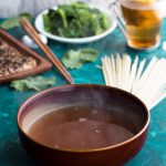 Soba Noodles in Shiitake Mushroom Broth with Sesame Crusted Tofu and Pea Shoots has a simple, fast, and flavorful broth that serves as the base of this delicious, healthy, and vegetarian dish. | www.megiswell.com