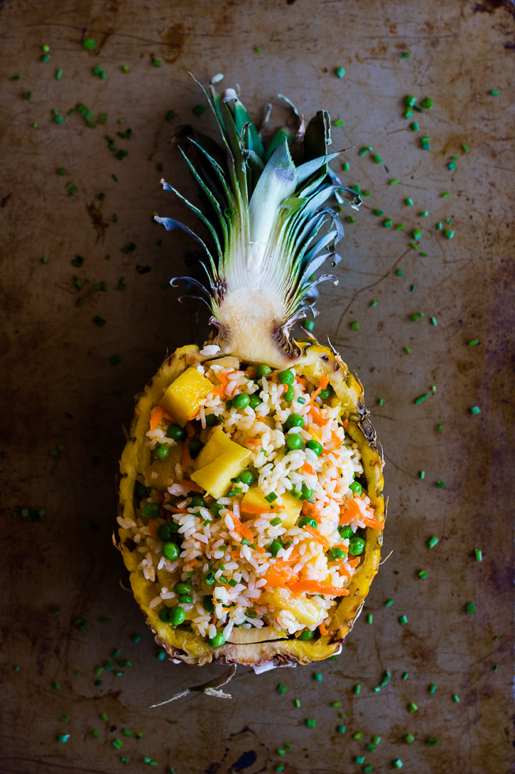 This easy No-Fry Pineapple Rice Salad is a simple side perfect for summer parties. Vegan | Vegetarian | www.megiswell.com