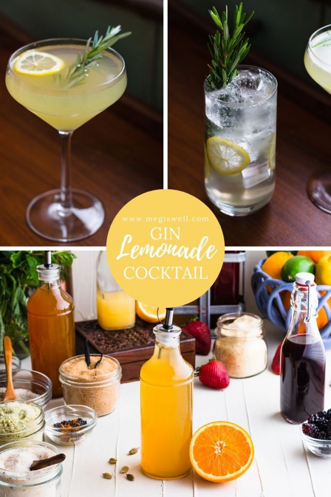 This Gin Lemonade Cocktail contains the ultimate mix of refreshing herbs, spices, and citrus elements to make it the perfect treat for hot summer days. Gin Bar | DIY | Cocktail Recipe | #ginbar #lemonade #cocktailrecipe #shrubcocktail #megiswell #meganwellsphotography | www.megiswell.com